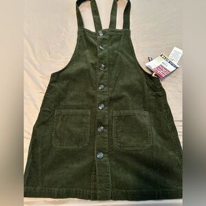 Green corduroy jumper dress by blue spice large